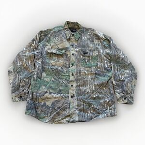 Vintage Rattlers Brand Shirt Mens XL Realtree‎ Camo Chamois Hunting 90s